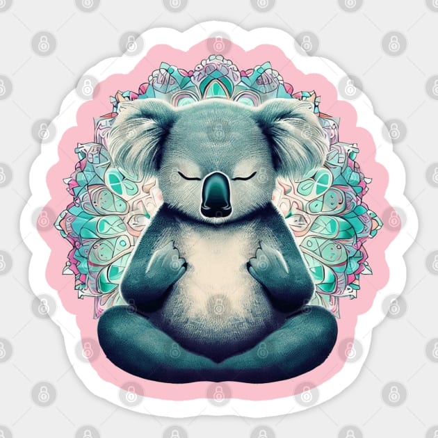 Zen Koala Sticker by Phoebe Bird Designs